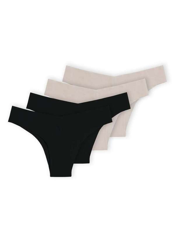 Hope - Kit com 4 Calcinhas Biquíni Hope 34850 Preto-Camurça-Ballet