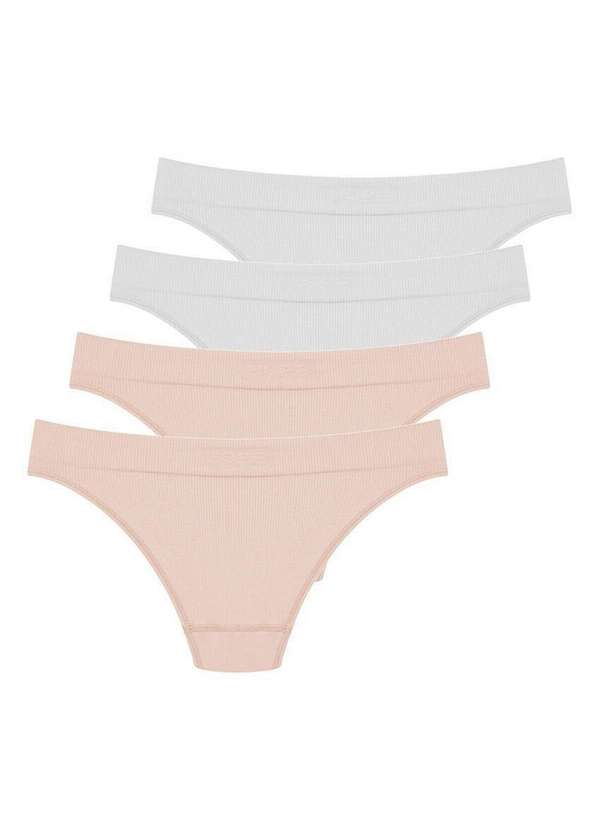 Hope - Kit com 4 Calcinhas Biquíni Hope 35010 Bege-Ballet-Branco 6