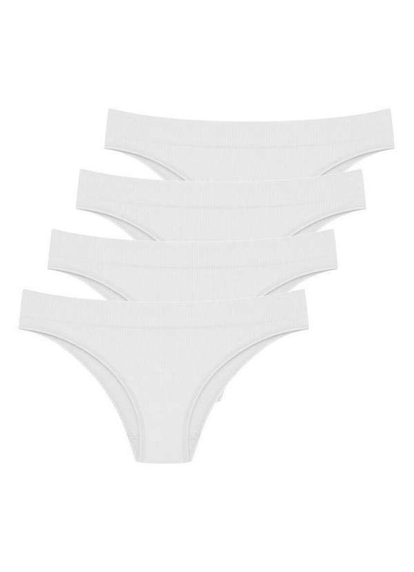 Hope - Kit com 4 Calcinhas Biquíni Hope 35010 Branco