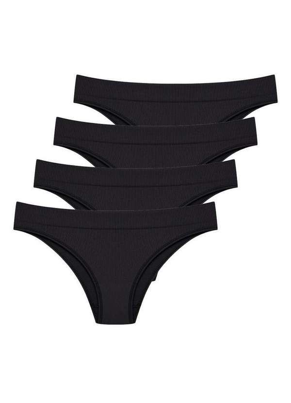 Hope - Kit com 4 Calcinhas Biquíni Hope 35010 Preto