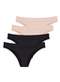 Hope - Kit com 4 Calcinhas Biquíni Hope 35010 Bege-Ballet - variação: Preto-Bege-Ballet