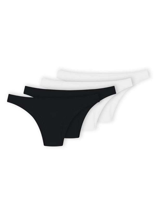 Hope - Kit com 4 Calcinhas Biquíni Hope 35840 Preto-Branco