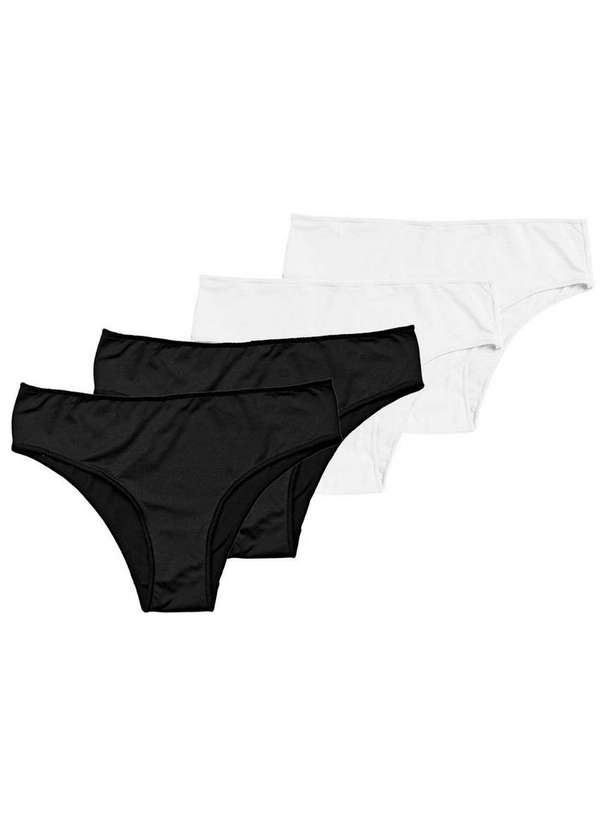 Hope - Kit com 4 Calcinhas Biquíni Hope 38840 Preto-Branco