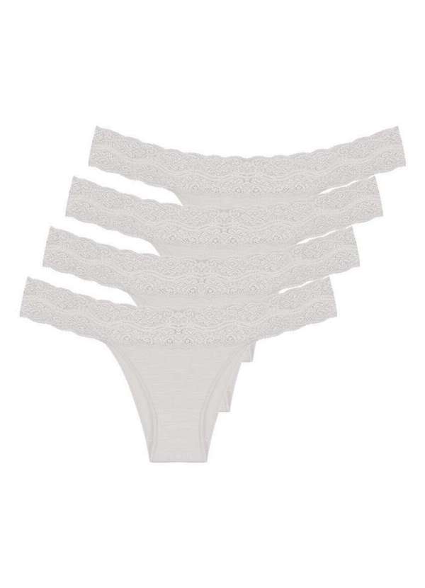 Hope - Kit com 4 Calcinhas Biquíni Hope L 35320 Off-White