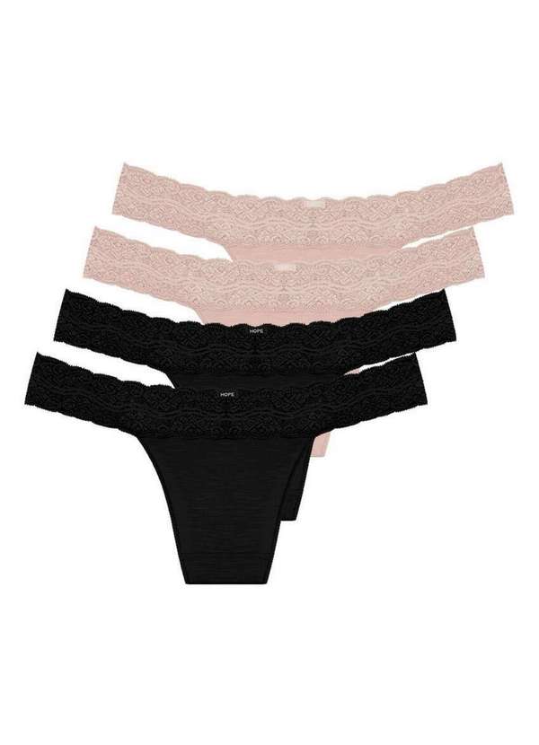 Hope - Kit com 4 Calcinhas Biquíni Hope L 35320 Preto-Bege-Ballet 6