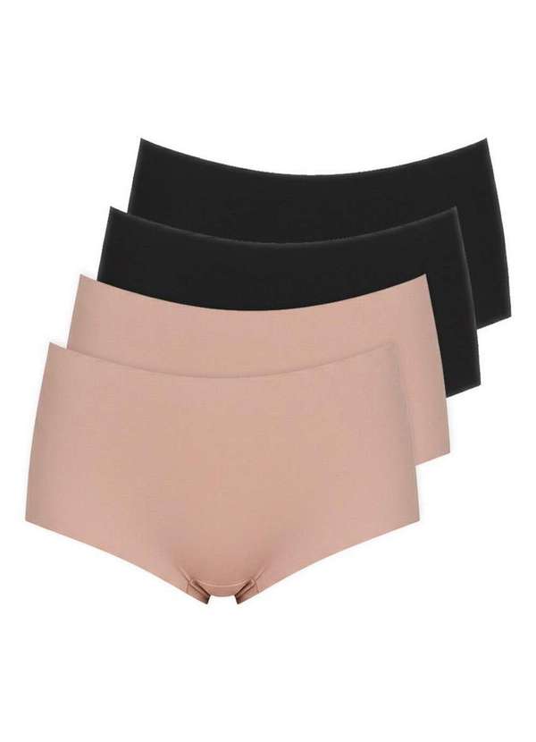 Hope - Kit com 4 Calcinhas Caleçon Hope 30850 Camurca-Preto