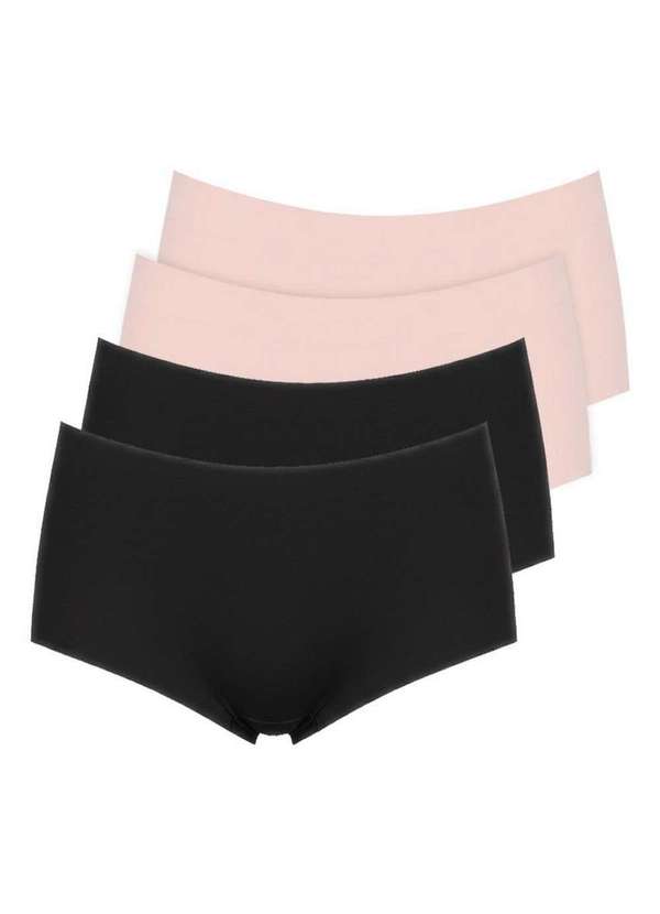 Hope - Kit com 4 Calcinhas Caleçon Hope 30850 Preto-Bege-Ballet