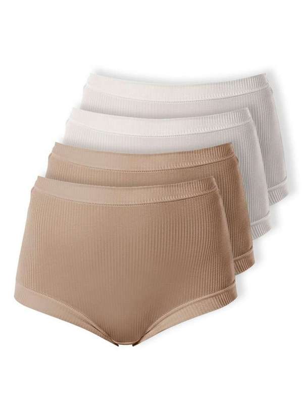 Demillus - Kit com 4 Calcinhas Demillus 26406 Bege-Branco