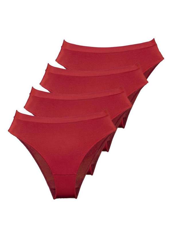 Demillus - Kit com 4 Calcinhas Demillus 26826 06-Carmim