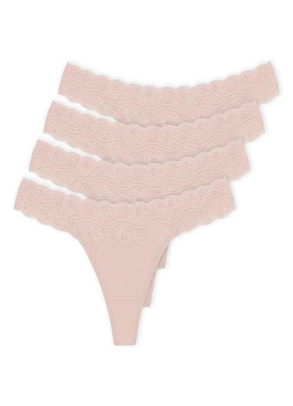 Lupo - Kit com 4 Calcinhas Fio Dental Hope 137840 Ballet