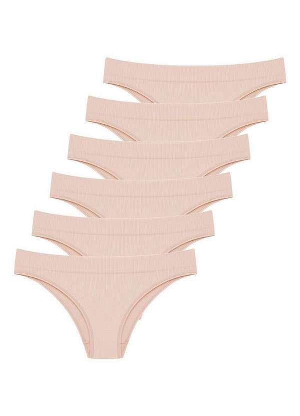 Hope - Kit com 6 Calcinhas Biquíni Hope 35010 Bege-Ballet