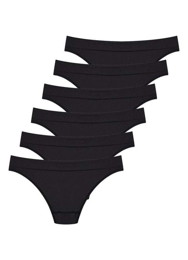 Hope - Kit com 6 Calcinhas Biquíni Hope 35010 Preto 4