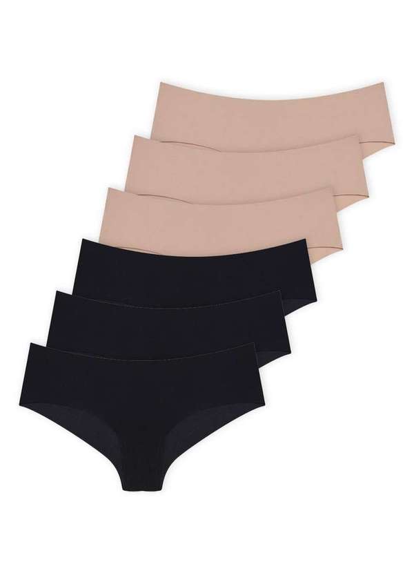 Hope - Kit com 6 Calcinhas Biquíni Hope 38800 Preto-Camurca