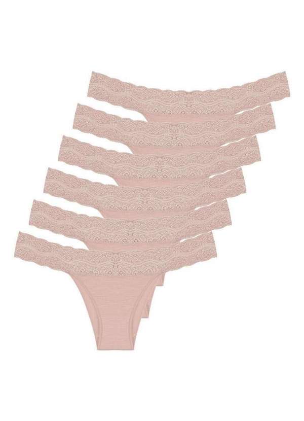 Hope - Kit com 6 Calcinhas Biquíni Hope L 35320 Bege-Ballet