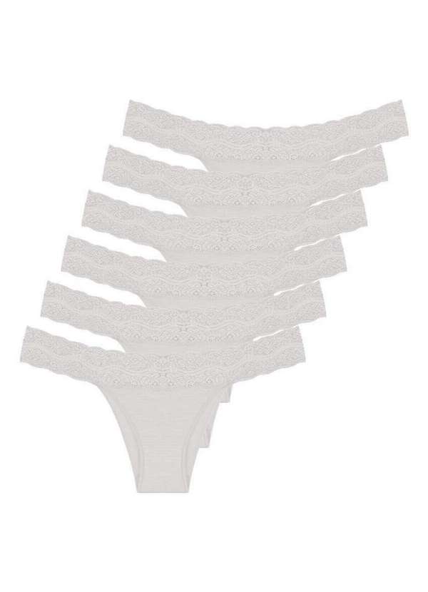 Hope - Kit com 6 Calcinhas Biquíni Hope L 35320 Off-White