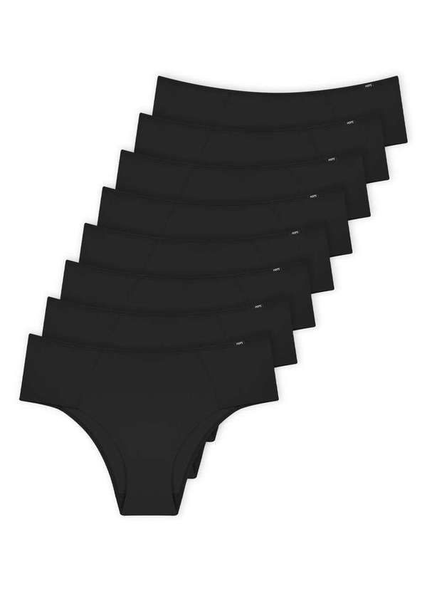 Hope - Kit com 8 Calcinhas Alta Hope 33860 Preto