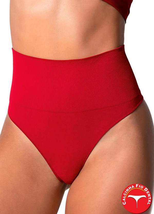 Demillus - Calcinha Modeladora Fio Dental Demillus 46005 06-Carmim 2