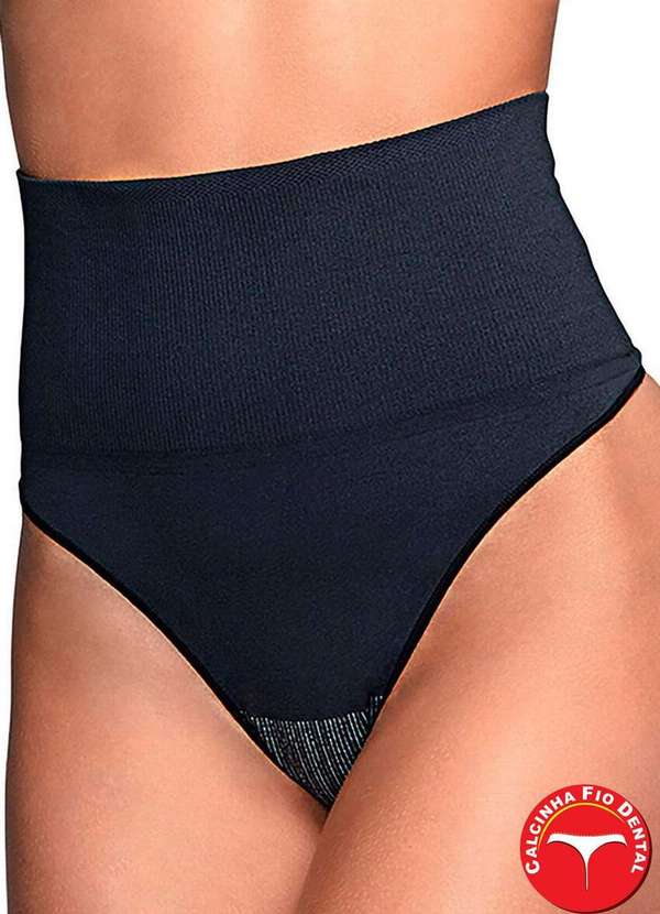 Demillus - Calcinha Modeladora Fio Dental Demillus 46005 27-Preto