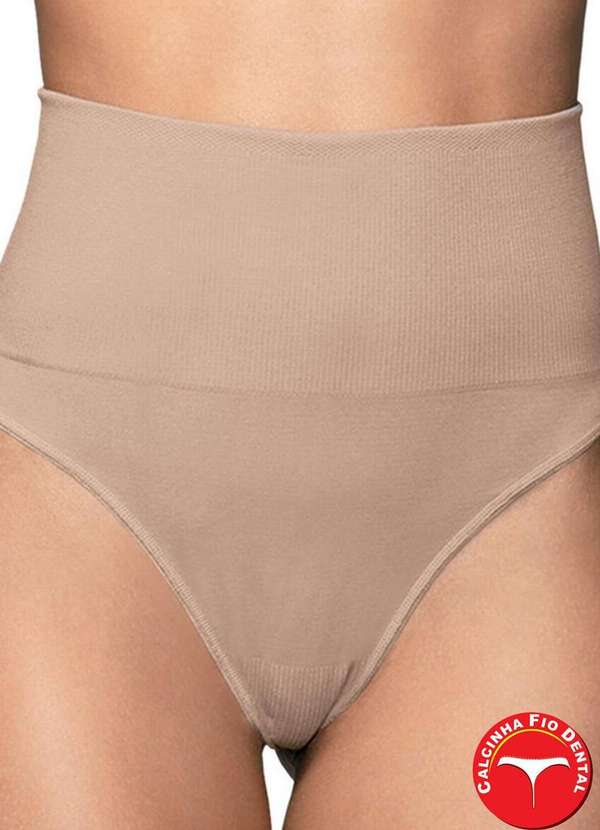 Demillus - Calcinha Modeladora Fio Dental Demillus 46005 55-Bege-Rosado 2