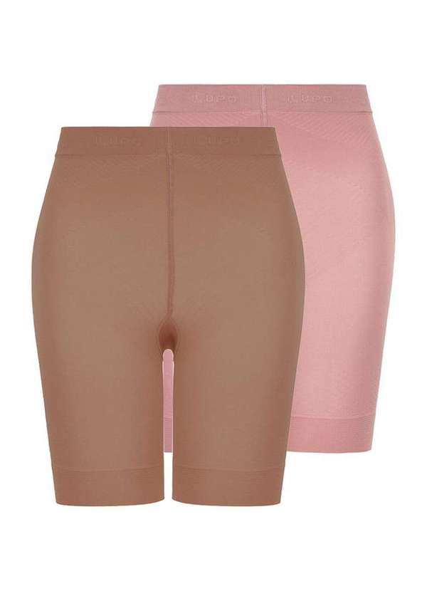 Lupo - Kit com 2 Shorts Feminino Modelador Up Line Loba 5690-003 Pó-De-Arroz-Nude
