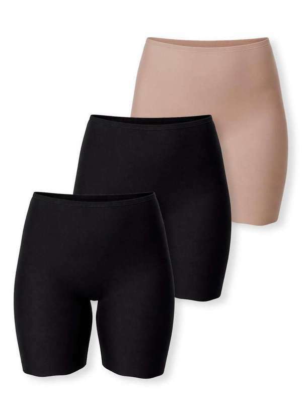 Demillus - Kit com 3 Bermudas Virtuel Demillus 94496/94498 Preto-Bege-Rosado