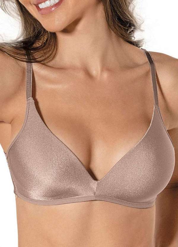 Demillus - Kit com 2 Sutiã sem Aro com Bojo Paraíso Demillus 63476 Bege-Rosado 2