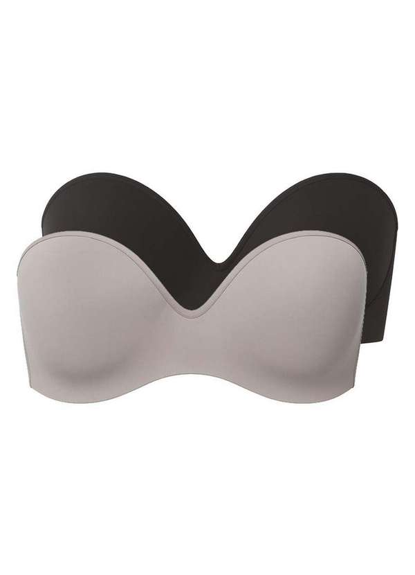 Liz - Kit com 2 Sutiãs Bustiê com Aro e Bojo Liz 51803 Taça B Sepia-Preto