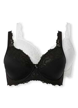 Kit com 2 Sutiãs com Aro e Bojo Iridien Demillus 65204 Taça B - DEMILLUS