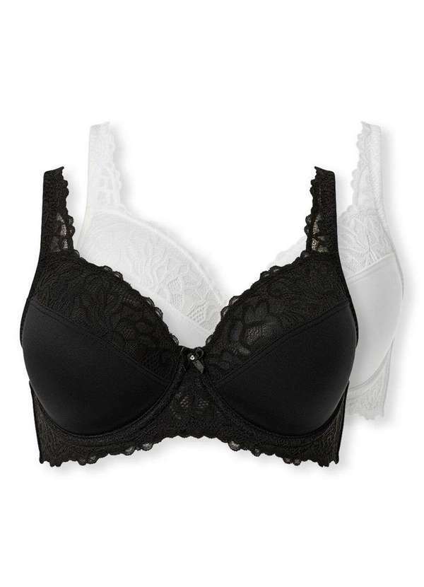 Demillus - Kit com 2 Sutiãs com Aro e Bojo Iridien Demillus 65204 Taça B Preto-Branco