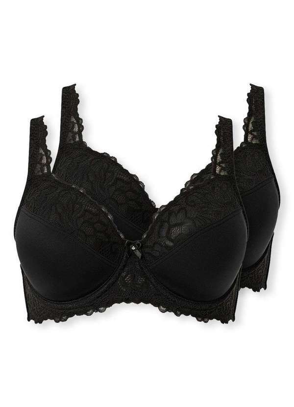 Demillus - Kit com 2 Sutiãs com Aro e Bojo Iridien Demillus 65204 Taça B Preto