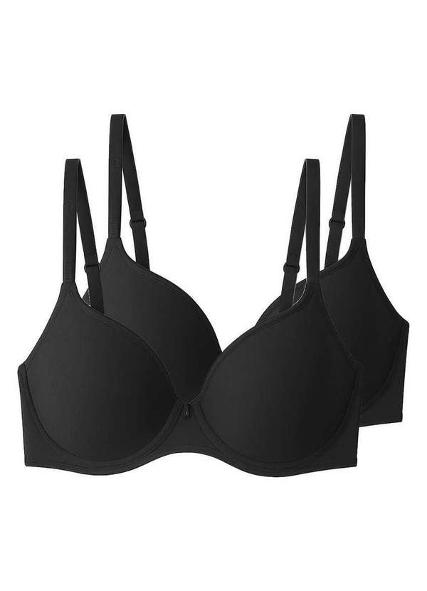 Liz - Kit com 2 Sutiãs com Aro e Bojo Liz 51381 Taça C Preto