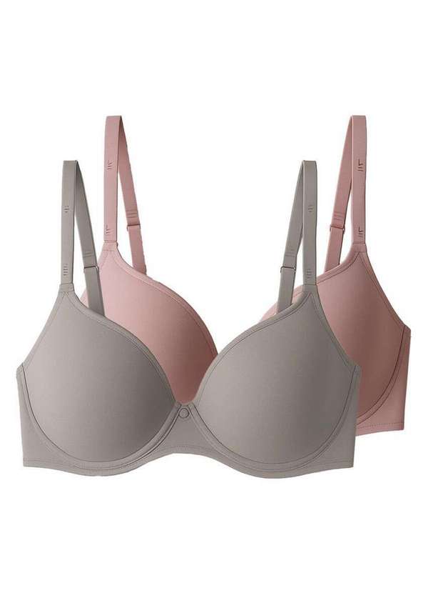 Liz - Kit com 2 Sutiãs com Aro e Bojo Liz 51381 Taça C Sepia-Blush