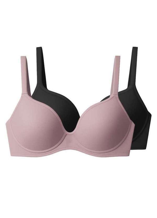 Liz - Kit com 2 Sutiãs com Aro e Bojo Liz 51809 Taça B Blush-Preto