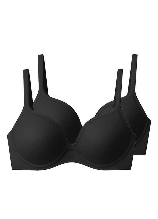 Liz - Kit com 2 Sutiãs com Aro e Bojo Liz 51809 Taça B Preto