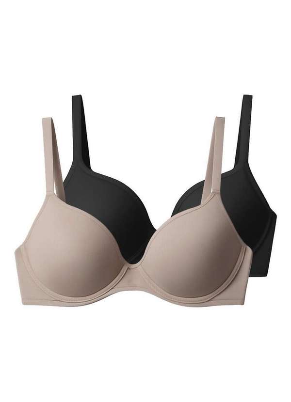 Liz - Kit com 2 Sutiãs com Aro e Bojo Liz 51809 Taça B Sepia-Preto