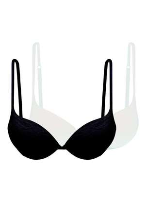 Kit com 2 Sutiãs com Aro e Bojo Push Up Hope 2384 Taça B - HOPE