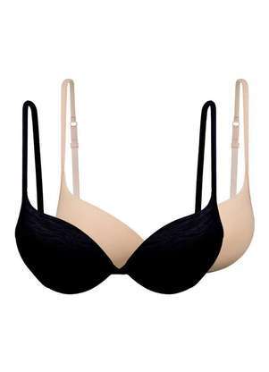 Kit com 2 Sutiãs com Aro e Bojo Push Up Hope 2384 Taça B - HOPE