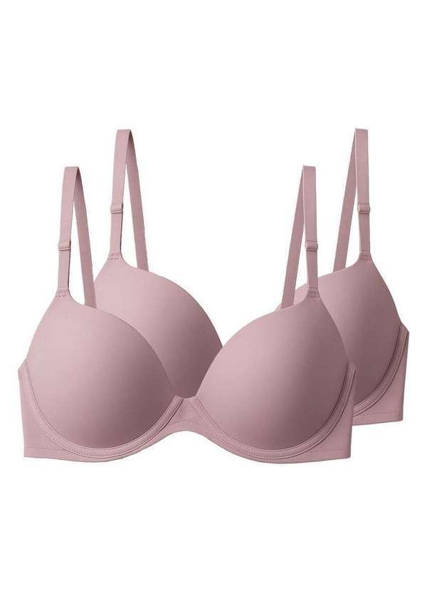 Liz - Kit com 2 Sutiãs com Aro e Bojo Push Up Liz 51690 Taça B Blush