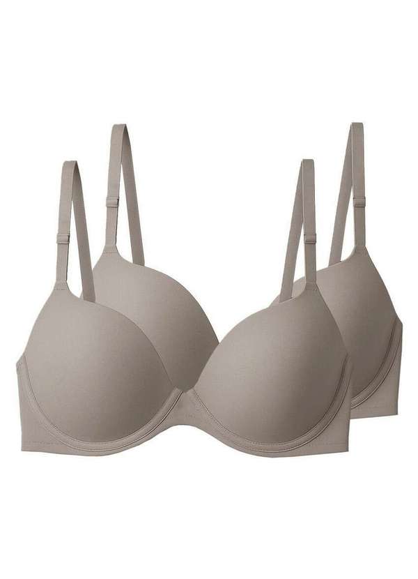 Liz - Kit com 2 Sutiãs com Aro e Bojo Push Up Liz 51690 Taça B Sepia