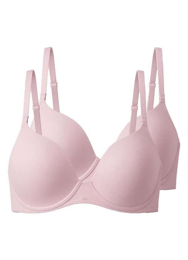Liz - Kit com 2 Sutiãs com Aro e Bojo Push Up Liz 51805 Taça C Blush