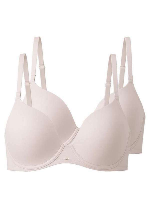 Liz - Kit com 2 Sutiãs com Aro e Bojo Push Up Liz 51805 Taça C Sepia