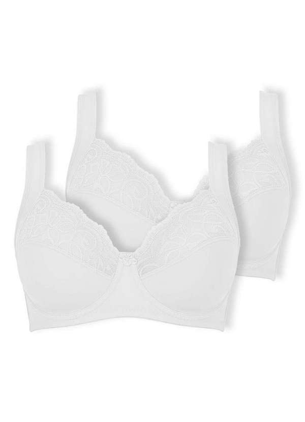 Dilady - Kit com 2 Sutiãs com Aro e sem Bojo Dilady 123410 Branco