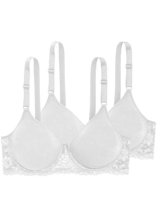 Triumph - Kit com 2 Sutiãs com Aro e sem Bojo W Triumph Brigitte 24785 Branco