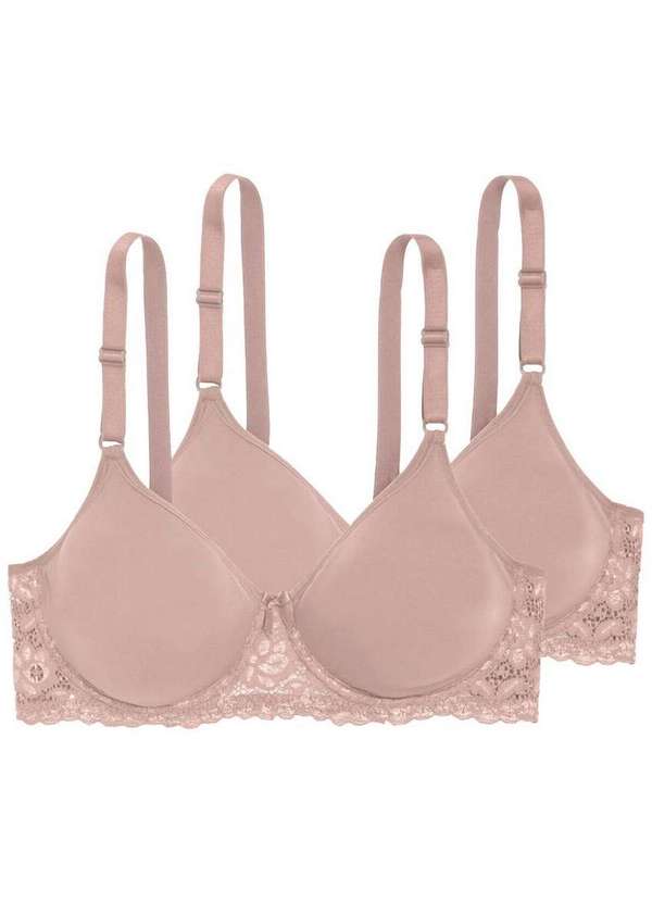 Triumph - Kit com 2 Sutiãs com Aro e sem Bojo W Triumph Brigitte 24785 Mink