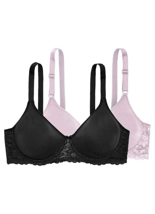 Triumph - Kit com 2 Sutiãs com Aro e sem Bojo W Triumph Brigitte 24785 Preto-Alvorada