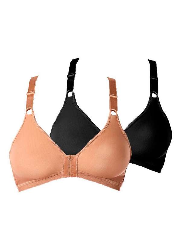 Demillus - Kit com 2 Sutiãs Demillus 61818 Taça B Colorido 55-Bege-Rosado