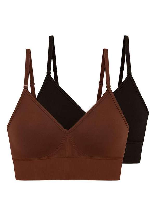 Liz - Kit com 2 Sutiãs sem Aro com Bojo Liz 51302 Brunette-Super-Black