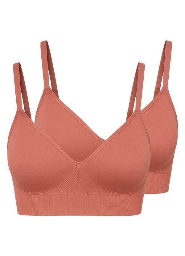 Liz - Kit com 2 Sutiãs sem Aro com Bojo Liz 51302 Rosa-Mônaco