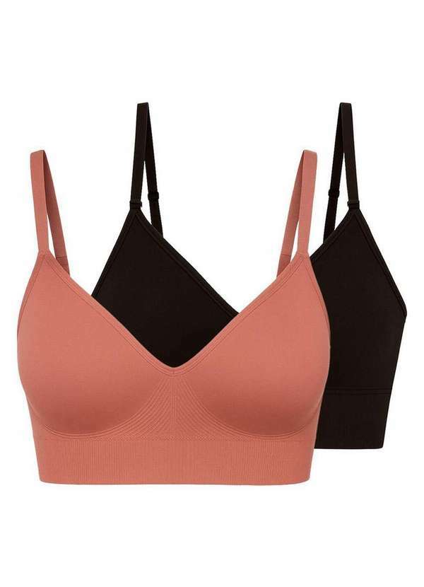 Liz - Kit com 2 Sutiãs sem Aro com Bojo Liz 51302 Rosa-Mônaco-Super-Black