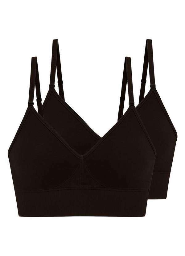 Liz - Kit com 2 Sutiãs sem Aro com Bojo Liz 51302 Super-Black